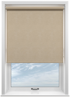 Flori Faux Suede (Blackout), Vanilla Latte - Roller Blind
